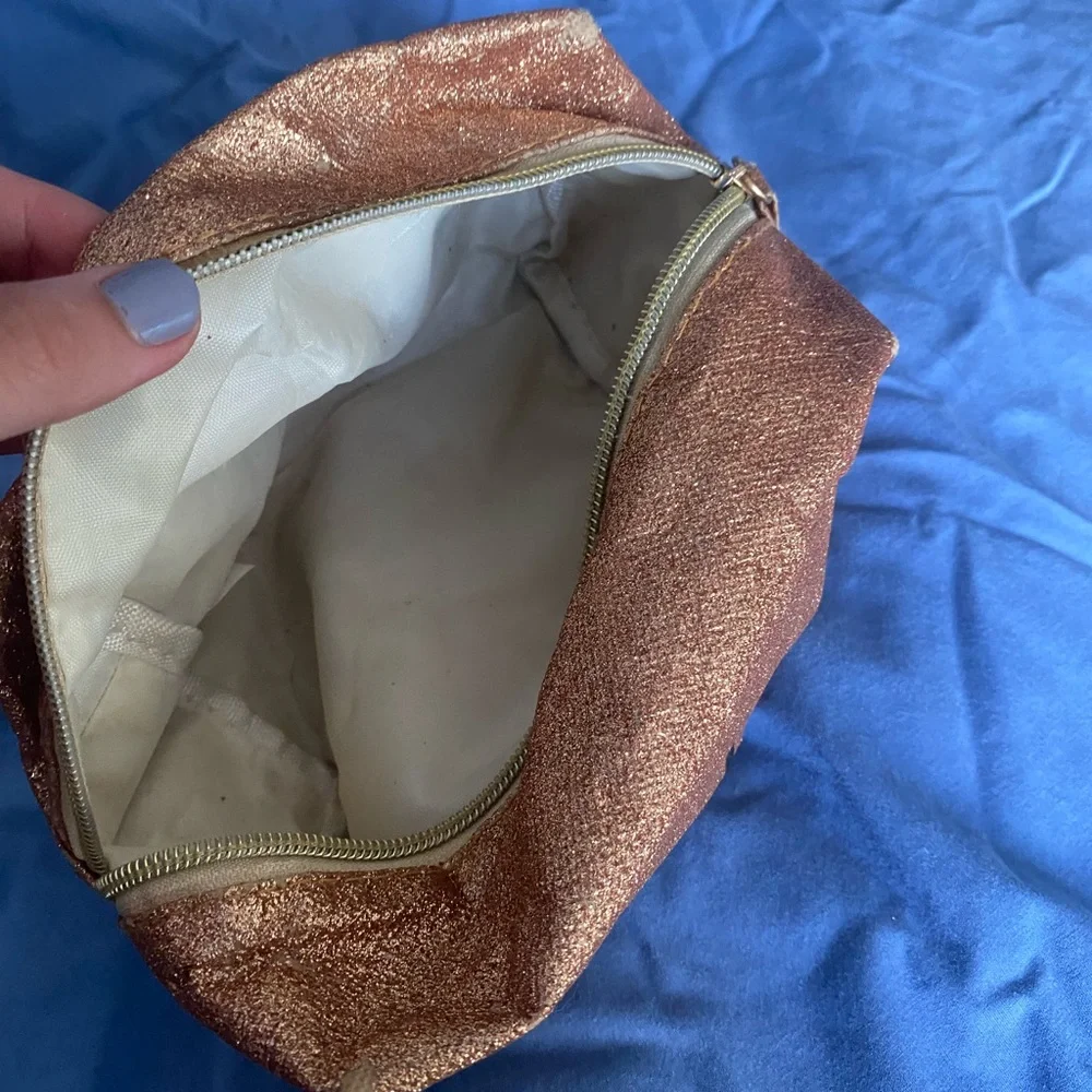 Sparkly gold makeup/cosmetic bag